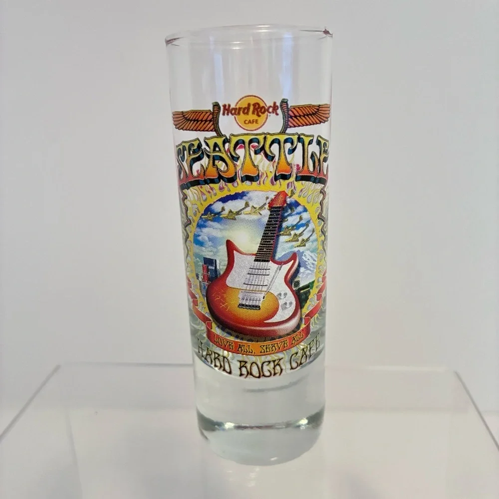 Hard Rock Cafe Seattle City Tee Design Collectible Tall Shot Glass